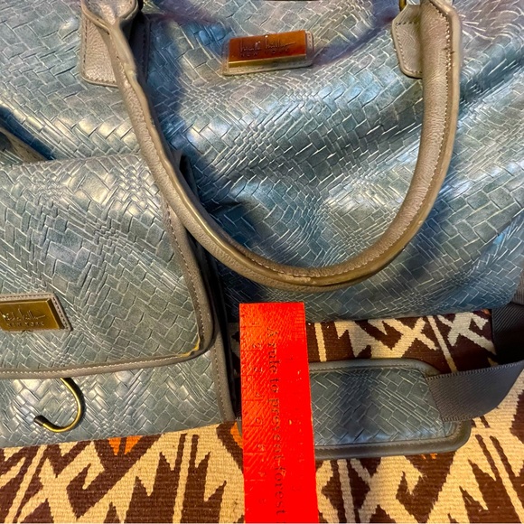 Nicole Miller Women's 2 Piece Classic Satchel Travel Set Vegan Leather Crossbody - Picture 6 of 14